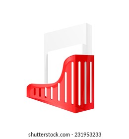 Illustration of the red office plastic container for paper