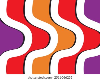 Ilustración de diseño de Anuncio abstracto de ondas de papel rojo y naranja. Fondo de Vector de lujo
