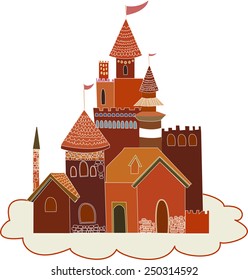 illustration of a red palace