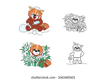 Illustration Red Panda Stock Vector (Royalty Free) 1062685601