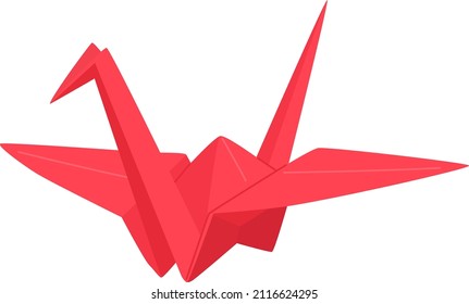 Illustration Of A Red Paper Crane