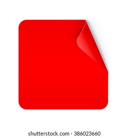 Illustration of Red Paper Notepad with Curling Coner