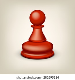 illustration of red pawn on grey background