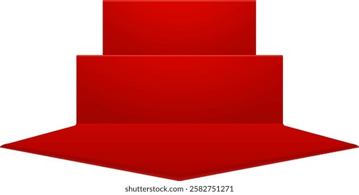 Illustration of a red pedestal with two tiers