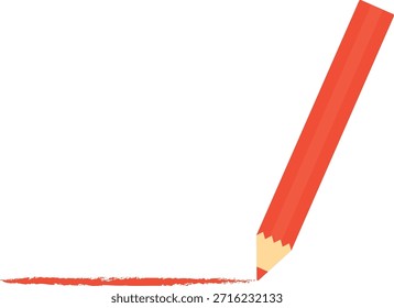 Illustration eines roten Bleistiftes und Unterstreichung