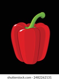 Illustration of a red pepper bell