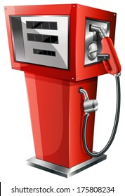 Illustration of a red petrol pump on a white background svg