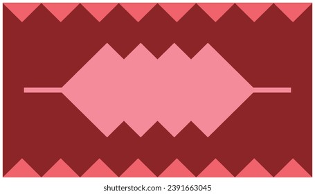 Illustration of a red and pink background with a ribbon pattern. Abstract background with geometric shapes. Vector illustration. Eps 10 file.