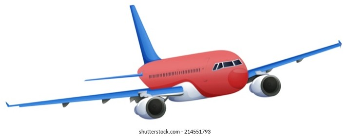 Illustration of a red plane on a white background