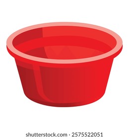 Illustration of Red plastic basin isolated on white