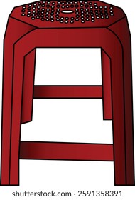 The Illustration of Red Plastic Chair