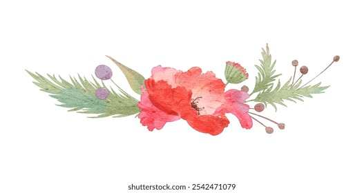 Illustration of the Red Plum Blossom Bouquet