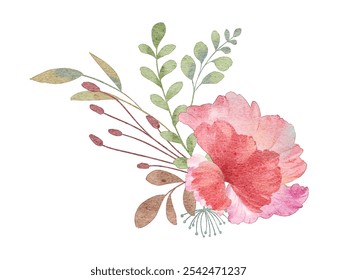 Illustration of the Red Plum Blossom Bouquet