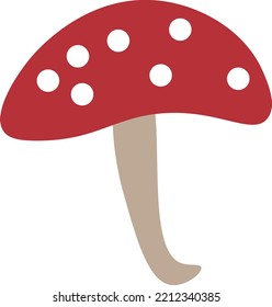 Illustration of the red poisonous-looking mushroom