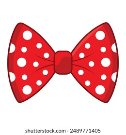 Illustration von Red Polka Dot Fliege isoliert auf weiß