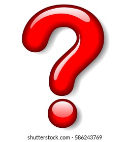 Illustration of red question mark icon