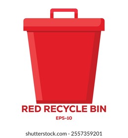 illustration of Red recycle bin Isolated on white