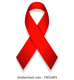 illustration of red ribbon isolated on white background