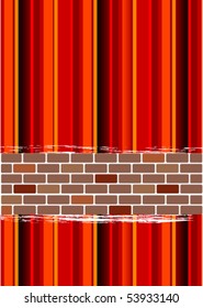 Illustration of a red ripped wallpaper