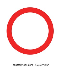 illustration of red road sign on the white background