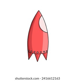 illustration of a red rocket on a white background
