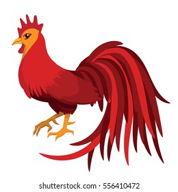 Illustration of the red rooster, new year symbol