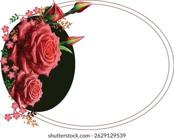 illustration with red rose decoration decoration