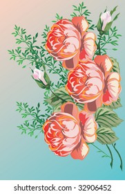 ilustración con decoración de rosa rojo