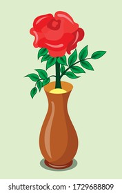 

illustration of a red rose in a vase