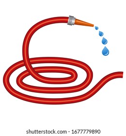 illustration of the red rubber hose on the white background