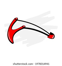 Illustration of the red rubber slingshot