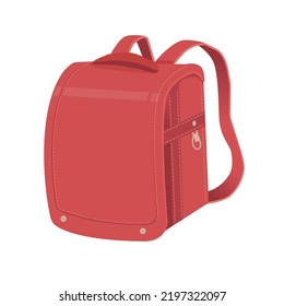 Illustration of red school bag, Vector illustration