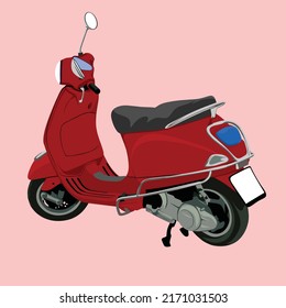 illustration of a red scooter. scooter illustration