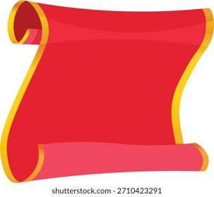 Ilustración de un pergamino rojo con bordes dorados.