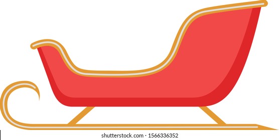Illustration of red sled Santa Claus for gifts.
