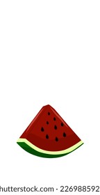 Illustration of a red sliced watermelon with a green peel
