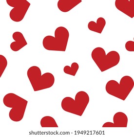 Illustration of red small hearts, background for packaging.Vector