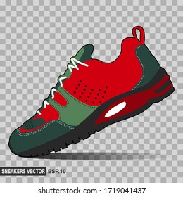 illustration of red sneakers. shoe vector that can be used as an additional design. vector
