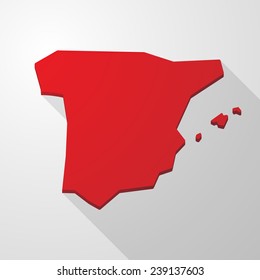 Illustration of a red Spain map icon 