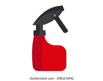 Illustration of a red spray bottle. Isolated on white background.