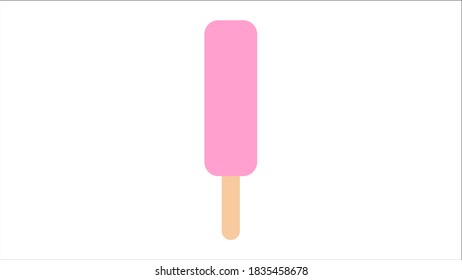 Illustration of a red stick ice cream, strawberry picole. Ideal for catalogs, informational and institutional material.