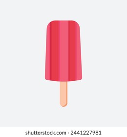 Illustration of a red stick ice cream, strawberry picole. Ideal for catalogs, informational and institutional material