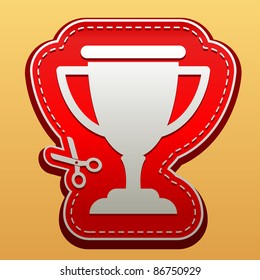 Illustration of red sticker cup icon