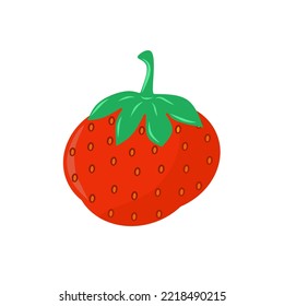 Encanto de fresa roja, vector de ilustración de frutas de verano. muy adecuado para la alimentación dietética, afiche, tapicería, decoración de pared, web, internet, tu diseño. etc.