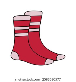 Illustration of Red Striped Socks