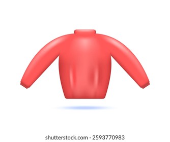 illustration of a red sweater. long sleeve shirt. clothing or outfit. fashion. symbol or icon. minimalist 3d style design. element