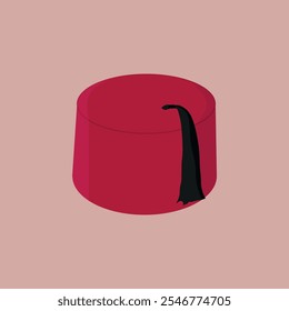 illustration of a red tarbus hat