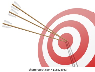 illustration of a red target with three arrows hitting the center