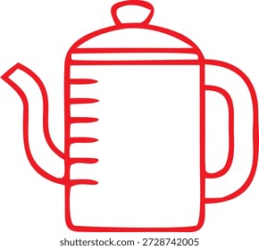 ilustração de um bule de chá vermelho