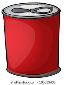illustration of red tin on a white background